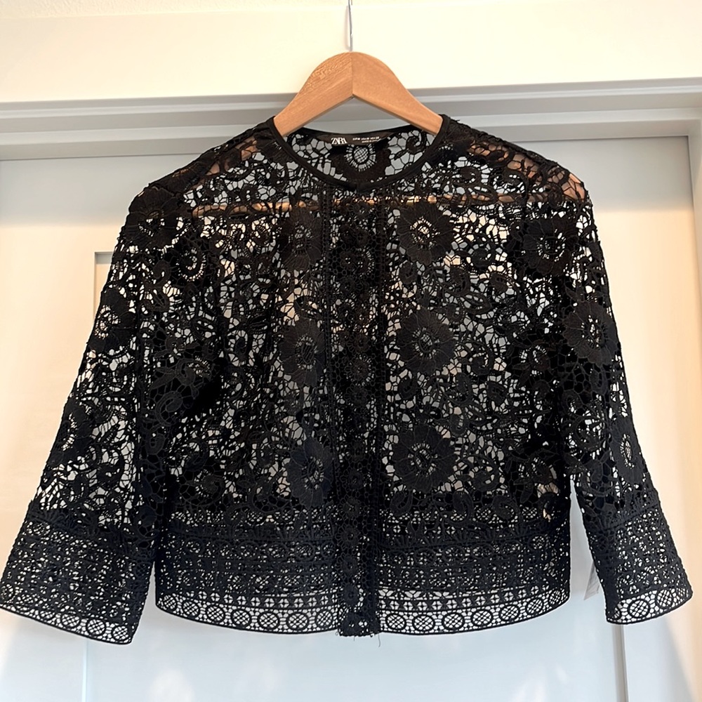 Zara Black Lace cover up/jacket